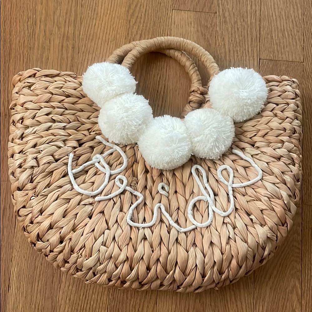 Bride woven straw bag